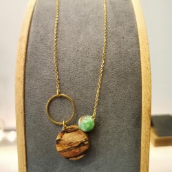 Collier hêtre échauffé et Jade Phoenix