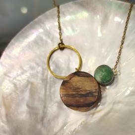 Collier hêtre échauffé et Jade Phoenix
