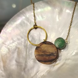 Collier hêtre échauffé et Jade Phoenix